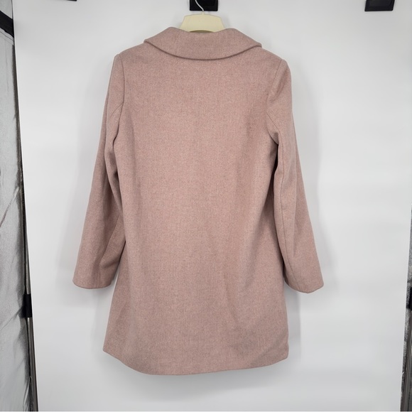 Liz Claiborne Pink Herringbone Wool Blend Pea Coat Large - Picture 5 of 6